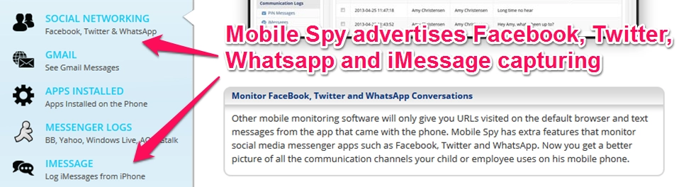 mobile spy screenshot